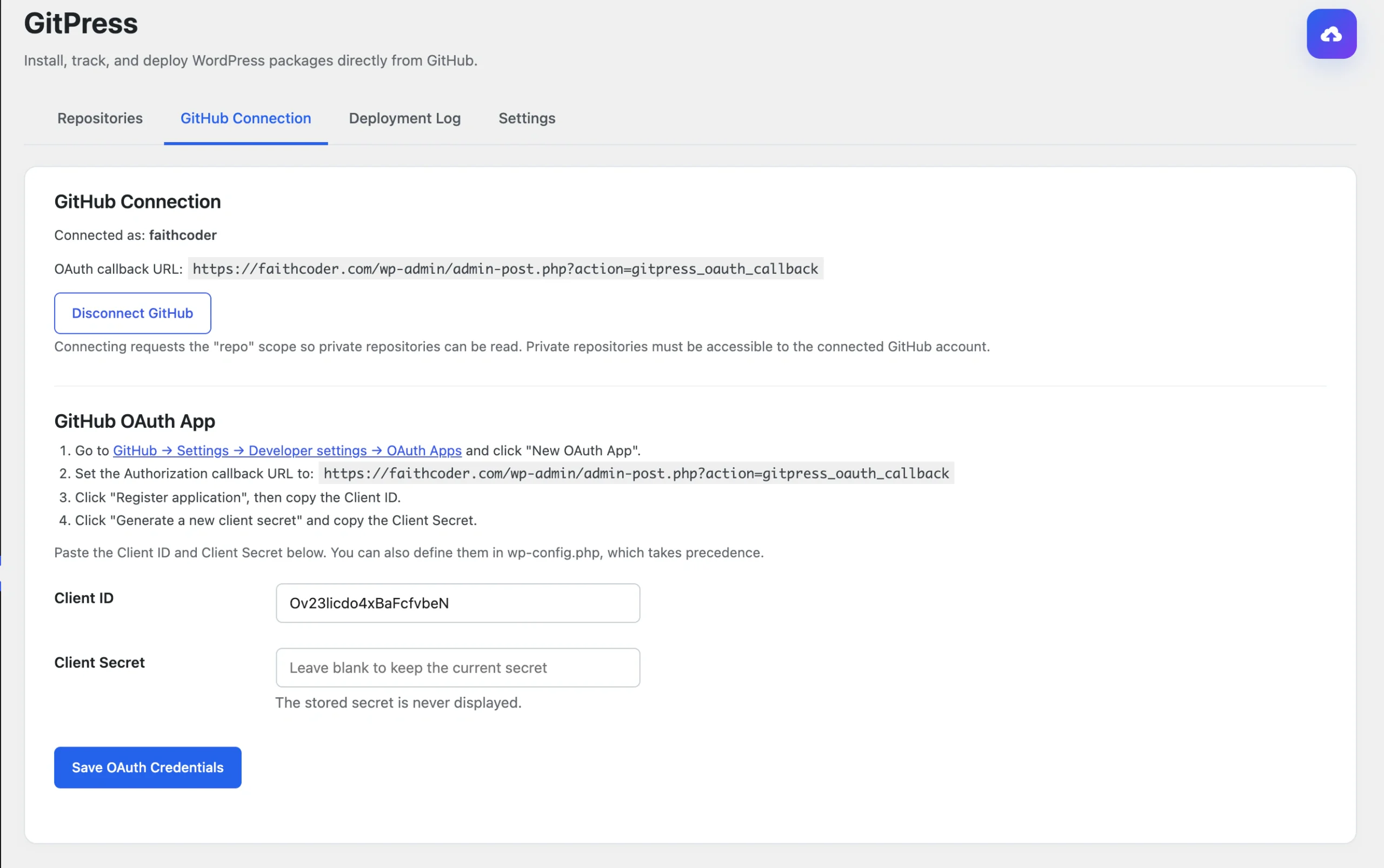 GitHub Connection